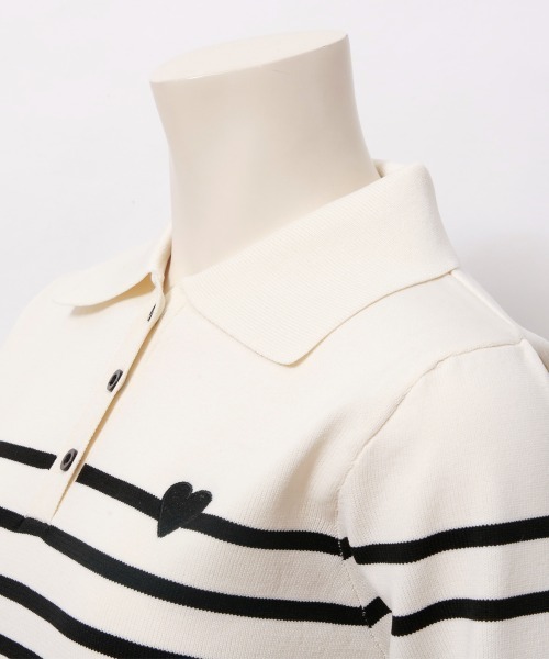 Rejoule（リジュール）の「ハート刺繍スポンディッシュポロニット（ニット/セーター・レディース・ブラック/アイボリー/ホワイト×ブラック・FREE）」の16枚目の写真