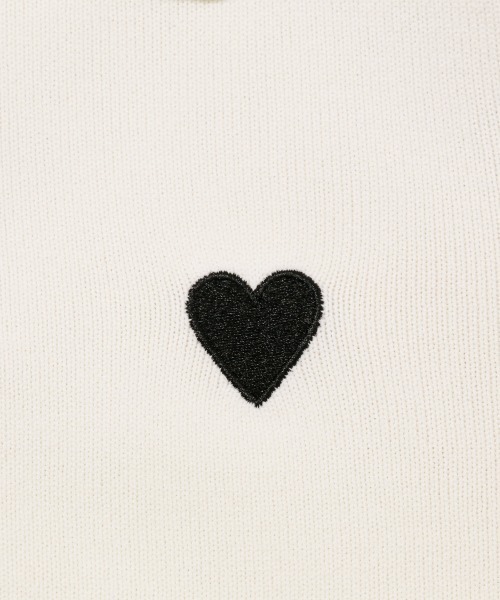 Rejoule（リジュール）の「ハート刺繍スポンディッシュポロニット（ニット/セーター・レディース・ブラック/アイボリー/ホワイト×ブラック・FREE）」の20枚目の写真