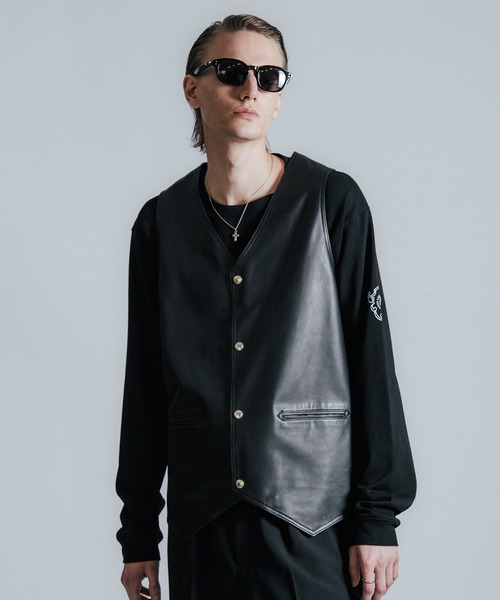 CRIMIE（クライミー）の「SPANISH LAMB LEATHER VEST（ベスト・メンズ・ブラック・M/L/XL/XXL/S）」の16枚目の写真