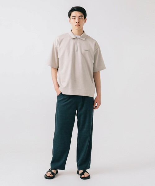 BEAMS HEART（ビームスハート）の「COOLMAX アンクル チェック ワイドイージー パンツ【吸水速乾・接触冷感】（その他パンツ・メンズ・ネイビー/ブラウン・LARGE/SMALL/MEDIUM）」の3枚目の写真