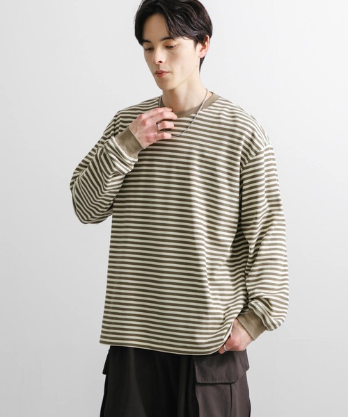 SENSE OF PLACE by URBAN RESEARCH(センスオブプレイスバイアーバンリサーチ)の「ワッフルボーダーロングTシャツ(Tシャツ/カットソー・メンズ・ブルー/ホワイト/オリーブ・MEDIUM/LARGE)」の15枚目の写真