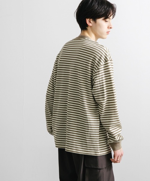 SENSE OF PLACE by URBAN RESEARCH(センスオブプレイスバイアーバンリサーチ)の「ワッフルボーダーロングTシャツ(Tシャツ/カットソー・メンズ・ブルー/ホワイト/オリーブ・MEDIUM/LARGE)」の16枚目の写真
