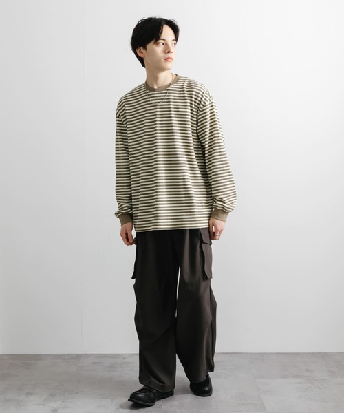 SENSE OF PLACE by URBAN RESEARCH(センスオブプレイスバイアーバンリサーチ)の「ワッフルボーダーロングTシャツ(Tシャツ/カットソー・メンズ・ブルー/ホワイト/オリーブ・MEDIUM/LARGE)」の18枚目の写真