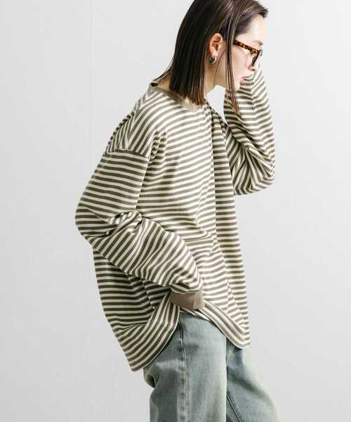 SENSE OF PLACE by URBAN RESEARCH(センスオブプレイスバイアーバンリサーチ)の「ワッフルボーダーロングTシャツ(Tシャツ/カットソー・メンズ・ブルー/ホワイト/オリーブ・MEDIUM/LARGE)」の19枚目の写真
