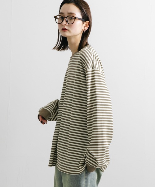 SENSE OF PLACE by URBAN RESEARCH(センスオブプレイスバイアーバンリサーチ)の「ワッフルボーダーロングTシャツ(Tシャツ/カットソー・メンズ・ブルー/ホワイト/オリーブ・MEDIUM/LARGE)」の20枚目の写真