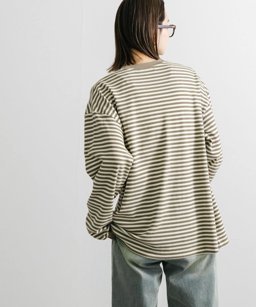 SENSE OF PLACE by URBAN RESEARCH(センスオブプレイスバイアーバンリサーチ)の「ワッフルボーダーロングTシャツ(Tシャツ/カットソー・メンズ・ブルー/ホワイト/オリーブ・MEDIUM/LARGE)」の21枚目の写真