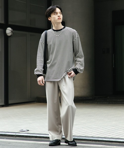 SENSE OF PLACE by URBAN RESEARCH(センスオブプレイスバイアーバンリサーチ)の「ワッフルボーダーロングTシャツ(Tシャツ/カットソー・メンズ・ブルー/ホワイト/オリーブ・MEDIUM/LARGE)」の7枚目の写真