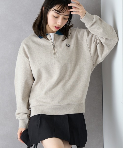 セール】【FRED PERRY】ZIP NECK COLLAR SWEATSHIRT 襟付き ハーフ
