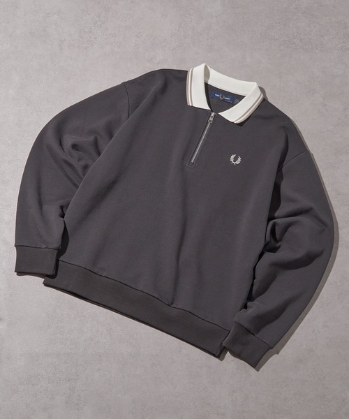 セール】【FRED PERRY】ZIP NECK COLLAR SWEATSHIRT 襟付き ハーフ