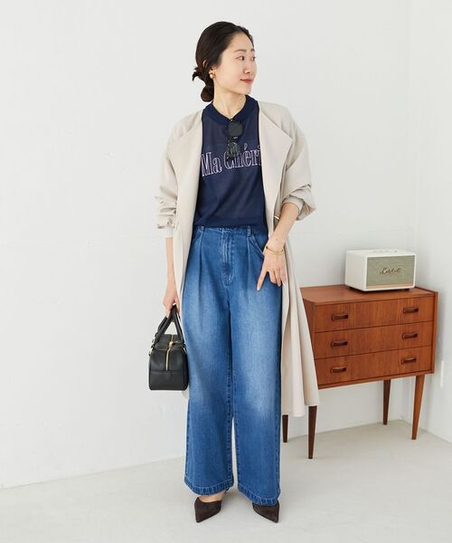 le.coeur blanc(ルクールブラン)の「シアー刺繍ロゴニットプルオーバー(ニット/セーター・レディース・ライトグレー/ネイビー/アイボリー・38)」の4枚目の写真