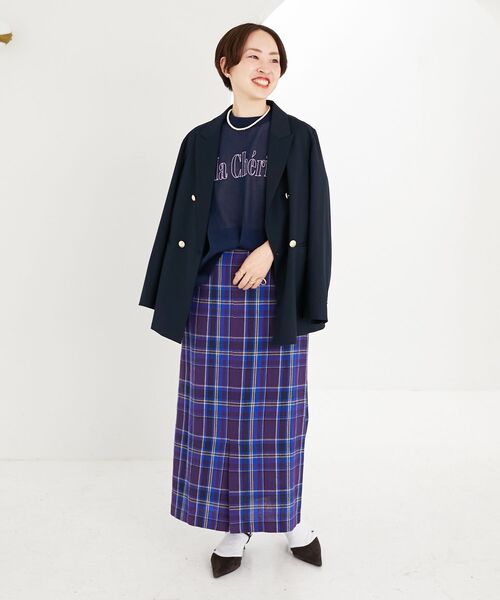 le.coeur blanc(ルクールブラン)の「シアー刺繍ロゴニットプルオーバー(ニット/セーター・レディース・ライトグレー/ネイビー/アイボリー・38)」の6枚目の写真