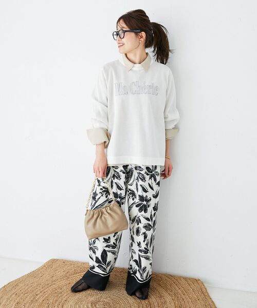 le.coeur blanc(ルクールブラン)の「シアー刺繍ロゴニットプルオーバー(ニット/セーター・レディース・ライトグレー/ネイビー/アイボリー・38)」の16枚目の写真