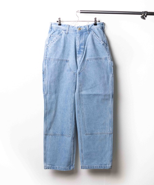 UNIVERSAL OVERALL(ユニバーサルオーバーオール)の「『UNIVERSAL OVERALL』DENIM PAINTER PANTS(デニムパンツ・メンズ・ブラック/ブルー・MEDIUM/X-LARGE/LARGE)」の1枚目の写真