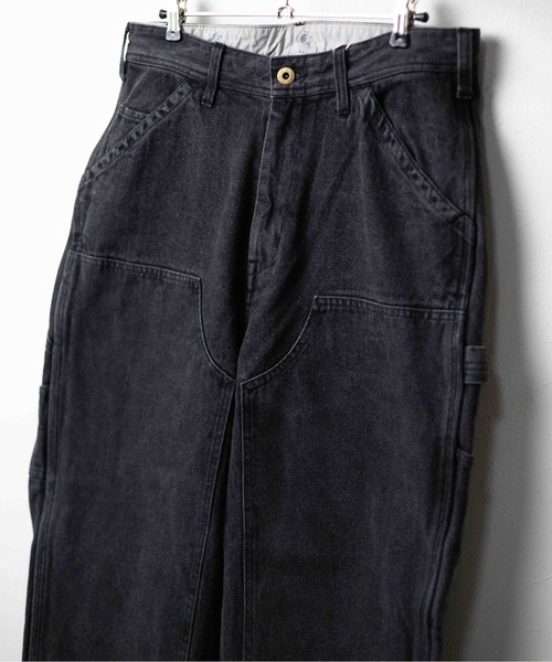 UNIVERSAL OVERALL(ユニバーサルオーバーオール)の「『UNIVERSAL OVERALL』DENIM PAINTER PANTS(デニムパンツ・メンズ・ブラック/ブルー・MEDIUM/X-LARGE/LARGE)」の5枚目の写真