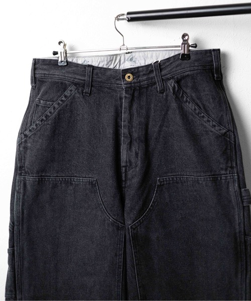 UNIVERSAL OVERALL(ユニバーサルオーバーオール)の「『UNIVERSAL OVERALL』DENIM PAINTER PANTS(デニムパンツ・メンズ・ブラック/ブルー・MEDIUM/X-LARGE/LARGE)」の6枚目の写真