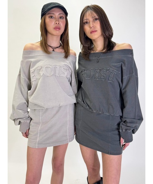 EGOIST（エゴイスト）の「加工裏毛ミニスカート（スカート・レディース・ブラック/ベージュ・FREE）」の8枚目の写真