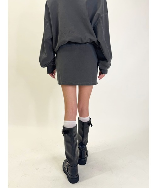 EGOIST（エゴイスト）の「加工裏毛ミニスカート（スカート・レディース・ブラック/ベージュ・FREE）」の14枚目の写真