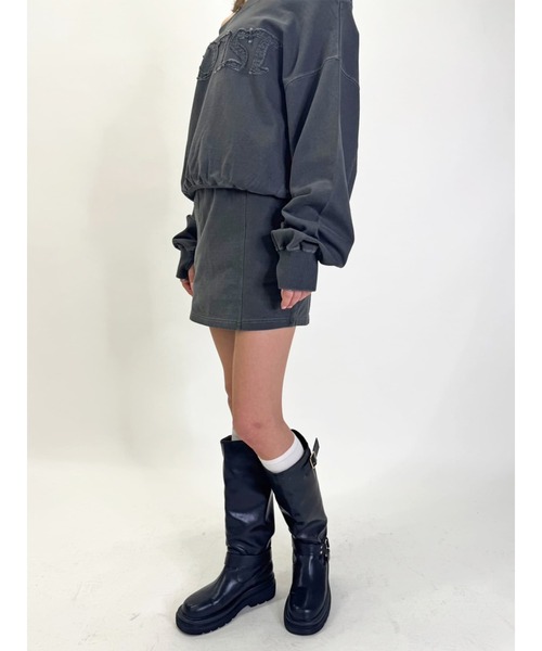 EGOIST（エゴイスト）の「加工裏毛ミニスカート（スカート・レディース・ブラック/ベージュ・FREE）」の15枚目の写真