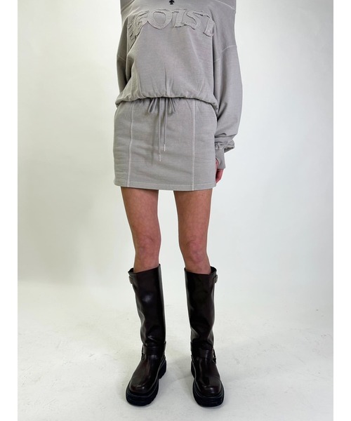 EGOIST（エゴイスト）の「加工裏毛ミニスカート（スカート・レディース・ブラック/ベージュ・FREE）」の16枚目の写真