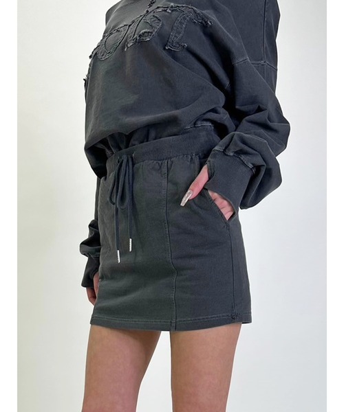 EGOIST（エゴイスト）の「加工裏毛ミニスカート（スカート・レディース・ブラック/ベージュ・FREE）」の22枚目の写真