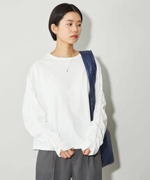 CITEN | <CITEN>ソデシャーリングロンT ホワイト(Tシャツ/カットソー)