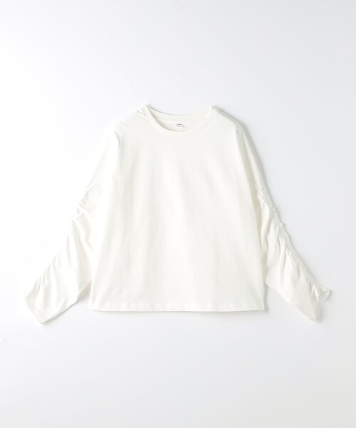 CITEN(シテン)の「<CITEN>ソデシャーリングロンT ホワイト(Tシャツ/カットソー・レディース・ホワイト・FREE)」の5枚目の写真
