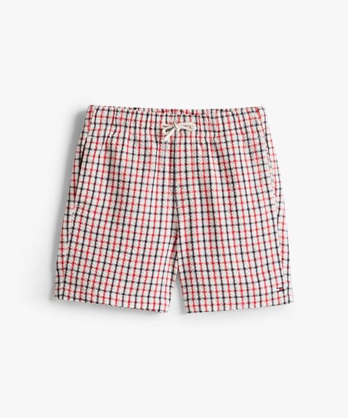 最新作 トミーヒルフィガー ハーフパンツ シアサッカー 総柄 ショートパンツ トミー ヒルフィガー TOMMY HILFIGER シアサッカーランナー