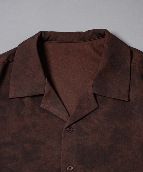 セール】Cropped Print Open Collar Shirt - 短丈総柄オープン