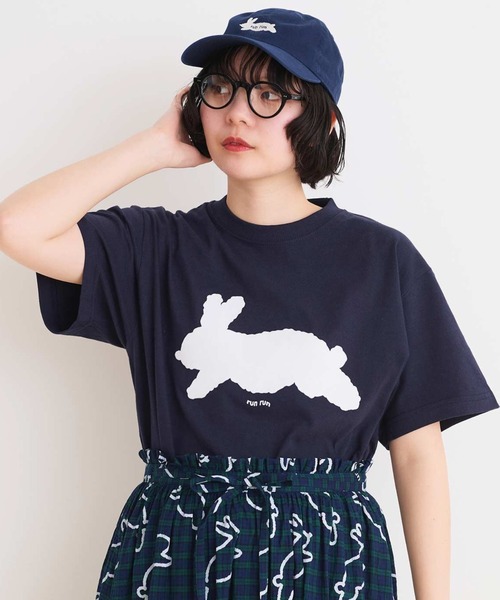 I am I in fact(アイアムアイ インファクト) run rabbit Tシャツ(95-01-CT-006-25-1) I am I in fact(アイアムアイ インファクト) run rabbit Tシャツ