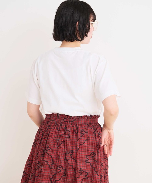 I am I in fact...(アイアムアイインファクト)の「●run rabbit Tシャツ(Tシャツ/カットソー・レディース・ホワイト/ネイビー・FREE)」の6枚目の写真