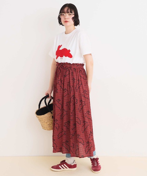 I am I in fact...(アイアムアイインファクト)の「●run rabbit Tシャツ(Tシャツ/カットソー・レディース・ホワイト/ネイビー・FREE)」の14枚目の写真