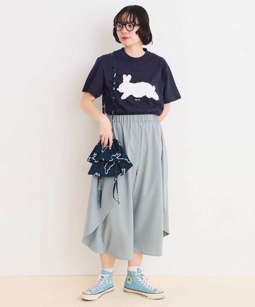 I am I in fact...(アイアムアイインファクト)の「●run rabbit Tシャツ(Tシャツ/カットソー・レディース・ホワイト/ネイビー・FREE)」の22枚目の写真