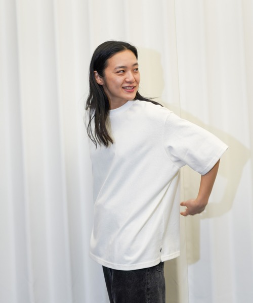 HARVESTY(ハーベスティ)の「HARVESTY / ハーベスティー JUMBO S/S TEE ジャンボ半袖Tシャツ(Tシャツ/カットソー・レディース・オフホワイト/ブラック・1/2)」の3枚目の写真