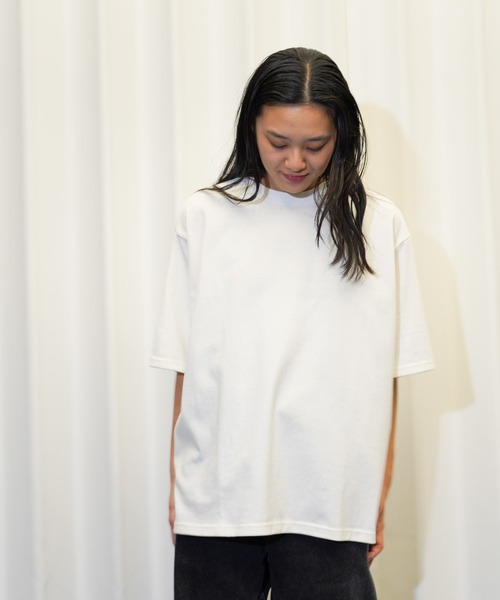 HARVESTY(ハーベスティ)の「HARVESTY / ハーベスティー JUMBO S/S TEE ジャンボ半袖Tシャツ(Tシャツ/カットソー・レディース・オフホワイト/ブラック・1/2)」の4枚目の写真