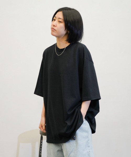 HARVESTY(ハーベスティ)の「HARVESTY / ハーベスティー JUMBO S/S TEE ジャンボ半袖Tシャツ(Tシャツ/カットソー・レディース・オフホワイト/ブラック・1/2)」の7枚目の写真