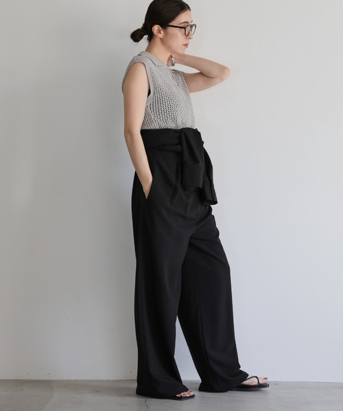 select MOCA(セレクトモカ)の「メッシュニットフロントジップトップス(ニット/セーター・レディース・ブラック/オフホワイト/グレー・FREE)」の17枚目の写真