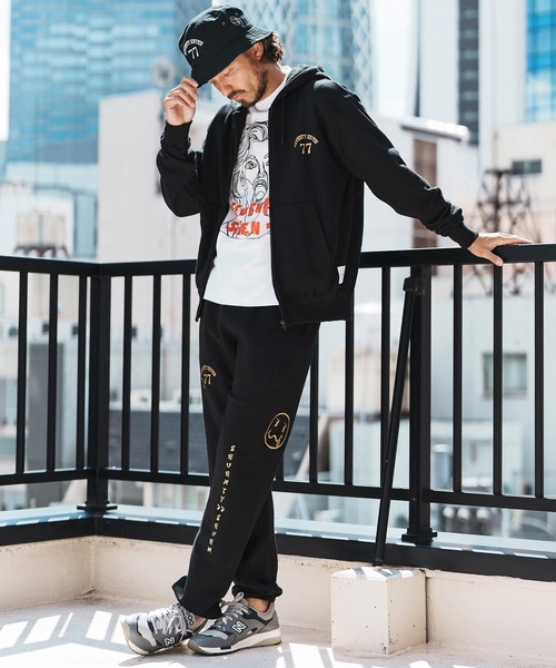 seventy seven(セブンティセブン)の「mp13507-middle onz sweat pants (77arch) スウェットパンツ(スウェットパンツ・メンズ・ネイビー/ブラック×ホワイト/ブラック×ゴールド・S/M/L/XL)」の13枚目の写真
