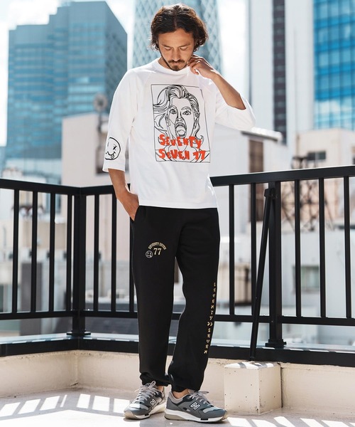 seventy seven(セブンティセブン)の「mp13507-middle onz sweat pants (77arch) スウェットパンツ(スウェットパンツ・メンズ・ネイビー/ブラック×ホワイト/ブラック×ゴールド・S/M/L/XL)」の16枚目の写真