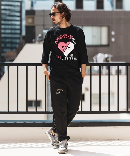 seventy seven(セブンティセブン)の「mp13507-middle onz sweat pants (77arch) スウェットパンツ(スウェットパンツ・メンズ・ネイビー/ブラック×ホワイト/ブラック×ゴールド・S/M/L/XL)」の17枚目の写真