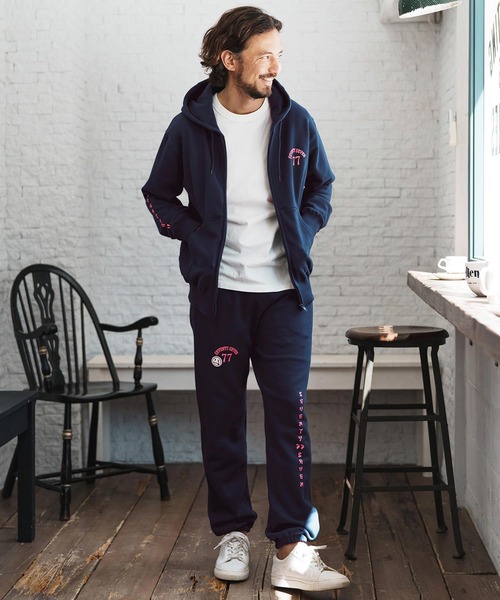 seventy seven(セブンティセブン)の「mp13507-middle onz sweat pants (77arch) スウェットパンツ(スウェットパンツ・メンズ・ネイビー/ブラック×ホワイト/ブラック×ゴールド・S/M/L/XL)」の22枚目の写真