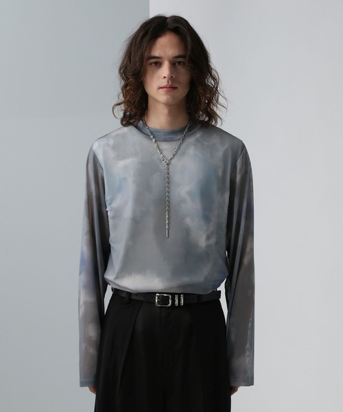 HARE（ハレ）の「シアーアソートガラカット(HARE)（Tシャツ/カットソー・メンズ・グレー/ブルー/ブラック・FREE）」の2枚目の写真