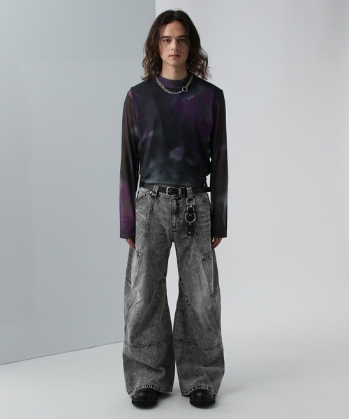 HARE（ハレ）の「シアーアソートガラカット(HARE)（Tシャツ/カットソー・メンズ・グレー/ブルー/ブラック・FREE）」の4枚目の写真