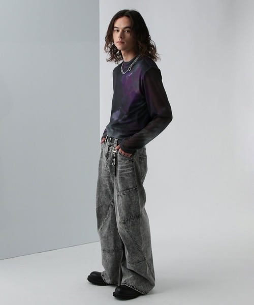 HARE（ハレ）の「シアーアソートガラカット(HARE)（Tシャツ/カットソー・メンズ・グレー/ブルー/ブラック・FREE）」の5枚目の写真