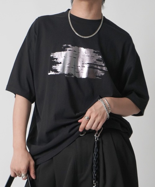 Confirm(コンファーム)の「アブストラクトグラフィック箔プリント 半袖Tシャツ メンズ レディース(Tシャツ/カットソー・メンズ・ブラック/ホワイト/ホワイト系その他/ブラック系その他・M/L)」の19枚目の写真