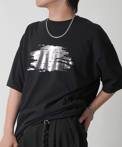 Confirm(コンファーム)の「アブストラクトグラフィック箔プリント 半袖Tシャツ メンズ レディース(Tシャツ/カットソー・メンズ・ブラック/ホワイト/ホワイト系その他/ブラック系その他・M/L)」の20枚目の写真