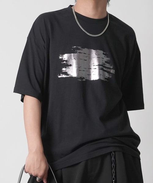 Confirm(コンファーム)の「アブストラクトグラフィック箔プリント 半袖Tシャツ メンズ レディース(Tシャツ/カットソー・メンズ・ブラック/ホワイト/ホワイト系その他/ブラック系その他・M/L)」の21枚目の写真