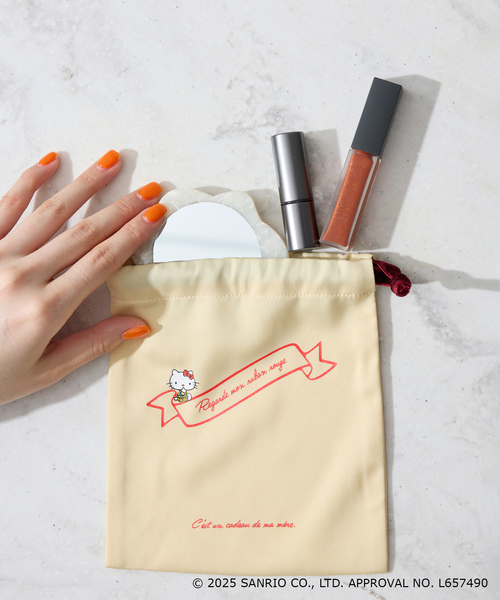 SLOBE IENA(スローブイエナ)の「《一部店舗・WEB限定》Hello Kitty ミニ巾着(ポーチ・レディース・イエロー/ボルドー・FREE)」の1枚目の写真