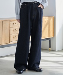 LUENNA(���G�i)�́yLUENNA�zOne-Tuck Wide Straight Denim Pants / �����^�b�N���C�h�X�g���[�g�f�j���p���c(�f�j���p���c)