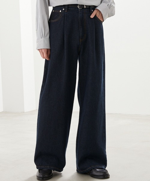 LUENNA(ルエナ)の「【LUENNA】One-Tuck Wide Straight Denim Pants / ワンタックワイドストレートデニムパンツ(デニムパンツ・メンズ・ブラウン/ブルー/ブラック/ネイビー・S/M/L)」の18枚目の写真