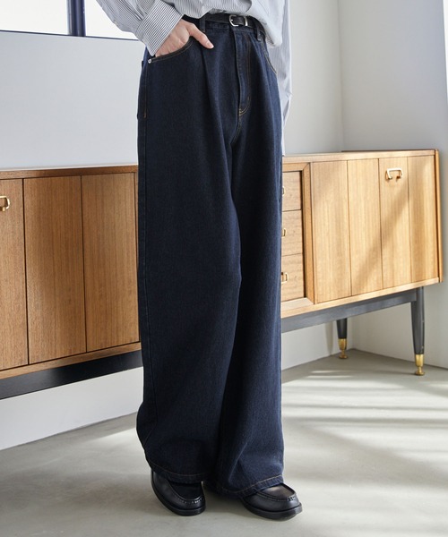 LUENNA(ルエナ)の「【LUENNA】One-Tuck Wide Straight Denim Pants / ワンタックワイドストレートデニムパンツ(デニムパンツ・メンズ・ブラウン/ブルー/ブラック/ネイビー・S/M/L)」の15枚目の写真